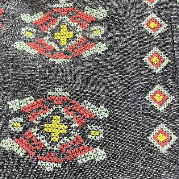 Uncle Frank Anthropology Dress Gray Coral Embroidered Linen blend Halter Size L - Picture 7 of 9